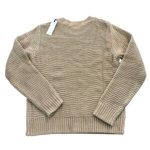 Sage + Steel Womens XXL Beige Chunky Knit Crewneck Sweater NWT